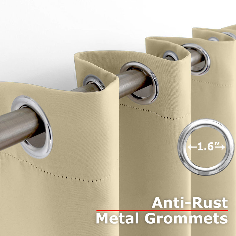 Rideau simple obscurcissant et isolant avec œillets, l 46 po x L 63 po, Champagne
