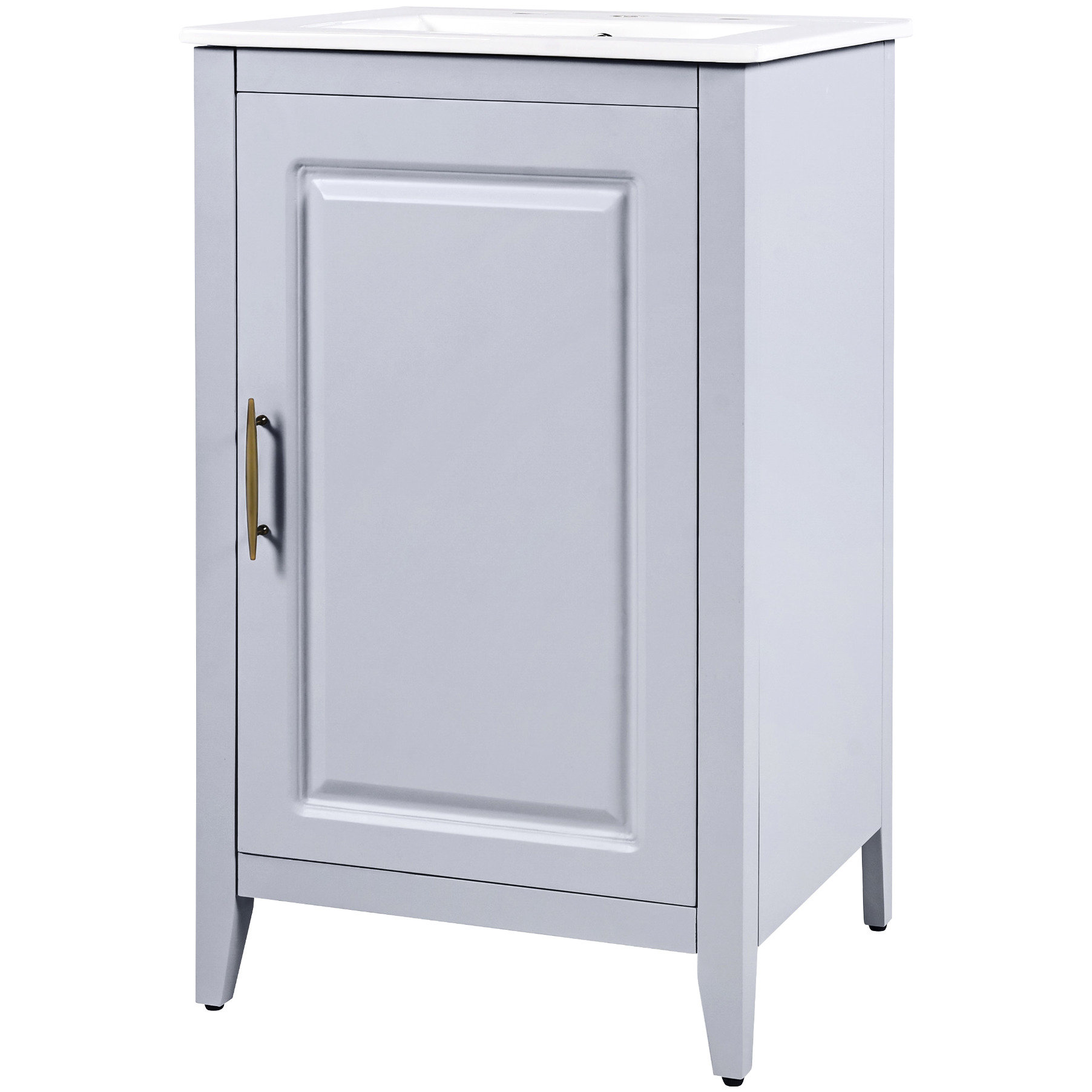Winston Porter Meuble-lavabo gris de 20,3 po. Et porte de construction ...