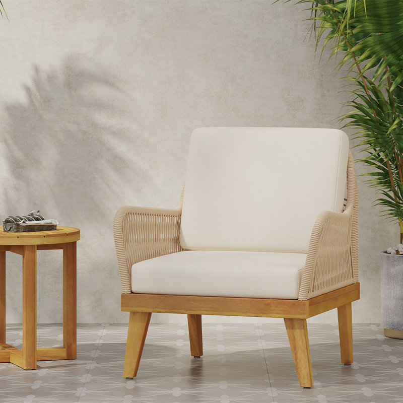 Chaise de patio avec coussins Varian