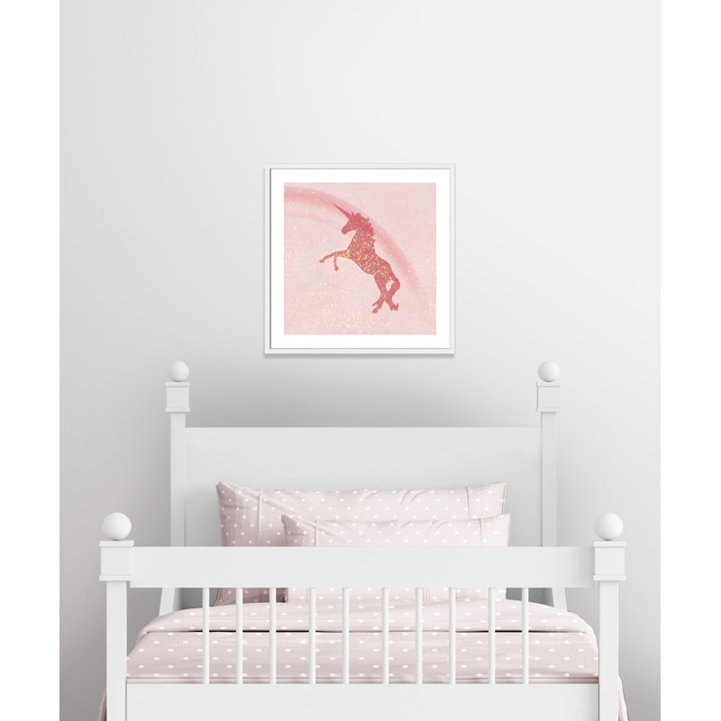 Paillettes licorne 2, H 27,5 po x l 27,5 po x P 1,19 po, Encadré de boîte blanc