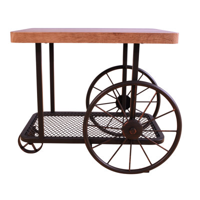 Industrial Oak Rectangular End Table In Antique Gray, Vintage Appeal, Open Bottom, Diamond Metal Mesh, 24 Lb Weight Industrial, Oak, Table, Storage, Mesh
