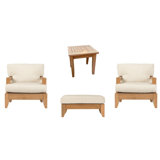 Atnas Outdoor 4 - Piece Teak Conversation Set