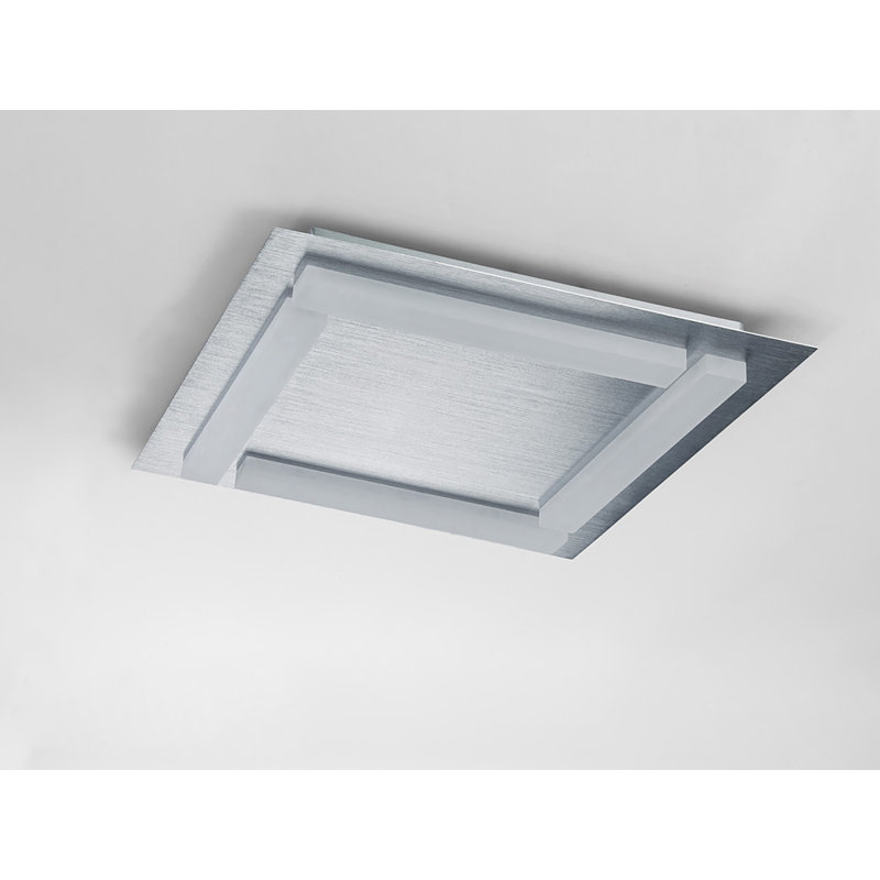 Phinnaeus Acrylic LED Flush Mount, Satin Aluminium