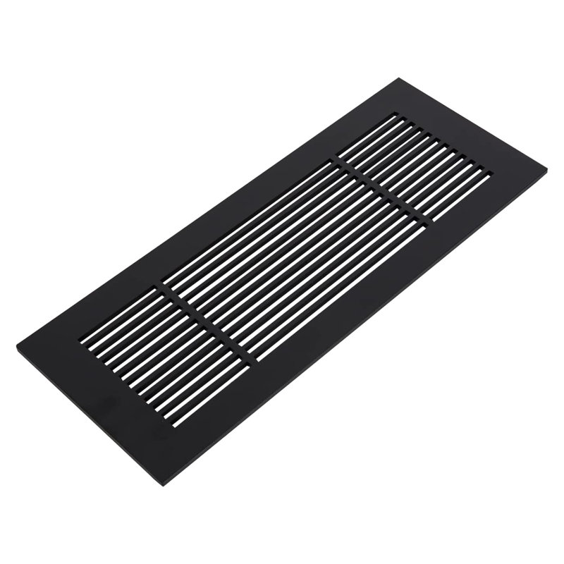 Grille de ventilation Reggio Registral Royal sans trous de fixation avec rebord, Noir, 4 po x 12 po