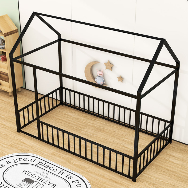 Namdev Metal Slat Bed, Black