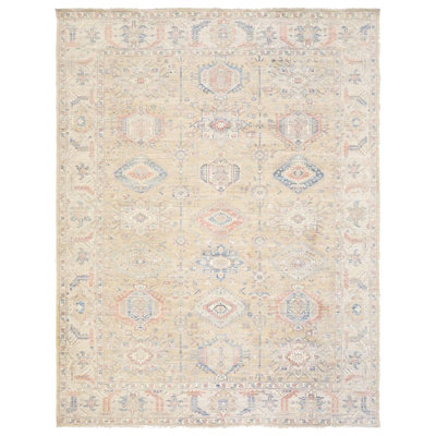 Tapis rectangulaire unique unique de 9 pi 2 po x 11 pi 10 po New Turkmen