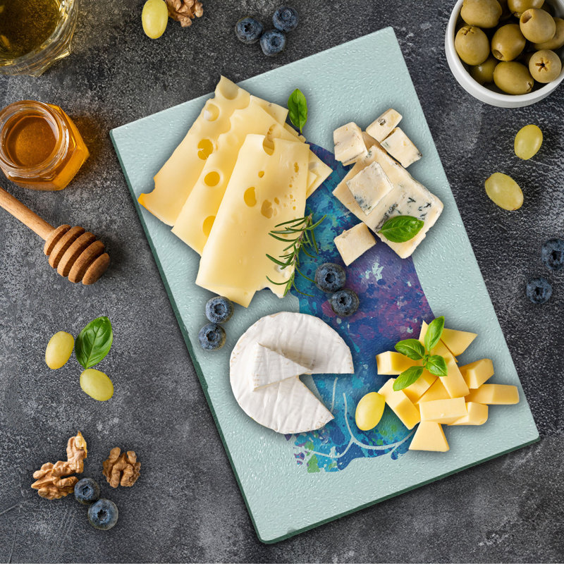Multicolore, planche à découper en verre trempé Ambesonne Hippo