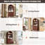 Bibliothèque arquée avec portes - étagère de rangement ouverte à 5 niveaux, bibliothèque moderne-1760577939