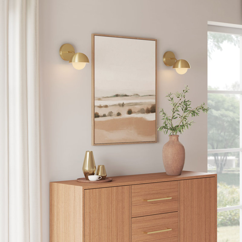 Eclipse Globe Wall Sconce In Brass, Brass