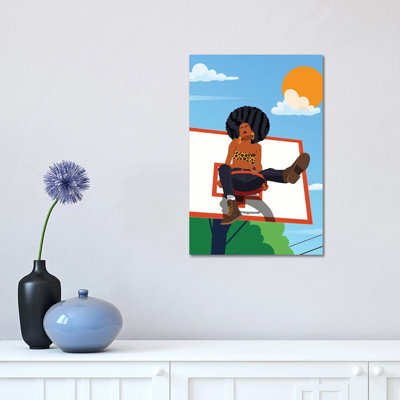 Afro And Hoops - Print on Canvas