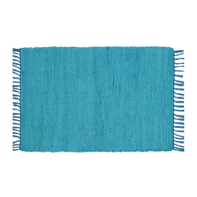 Handmade Multicolor Cotton Rag Rug 24X36" - Washable, Reversible, With Tassels For Living Room & Entryway - 24''X36''