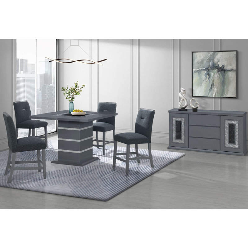 TABOURETS DE BAR ARIYA GRIS FONCÉ 2PK, Gris foncé