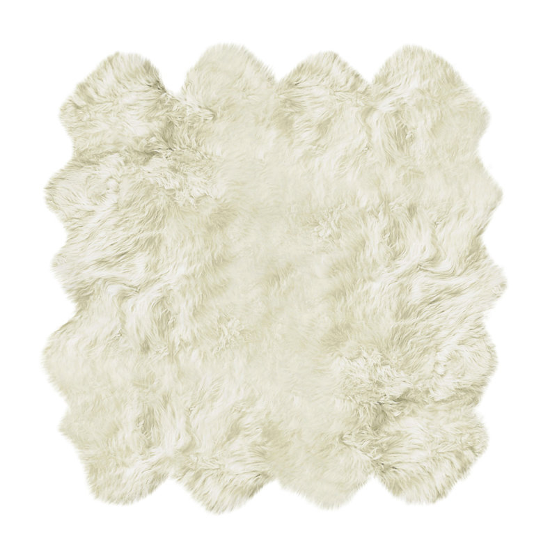 Colello Natural New Zealand Sheepskin Area Rug, Novelty 6' x 8'