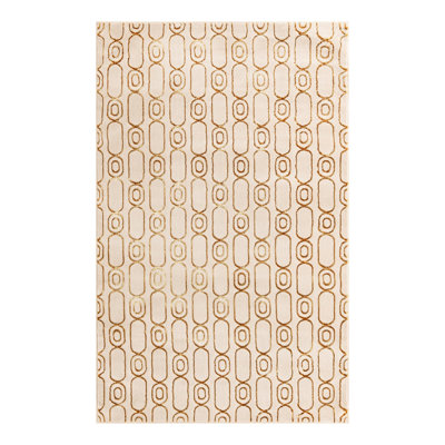 Latitude Run® Column Nikica Rug White and Gold