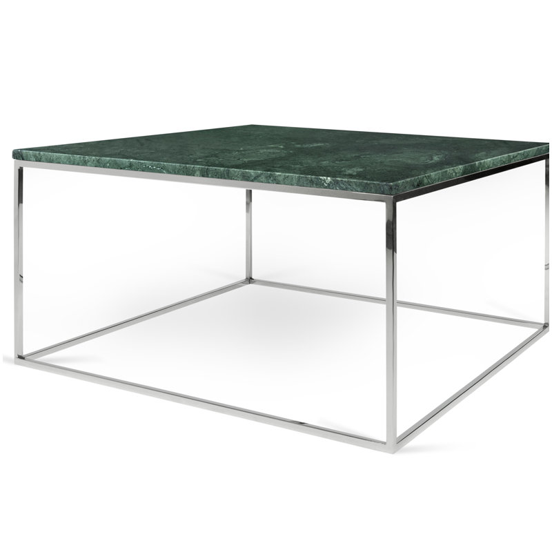 Tonya Frame End Table, Green, Chrome