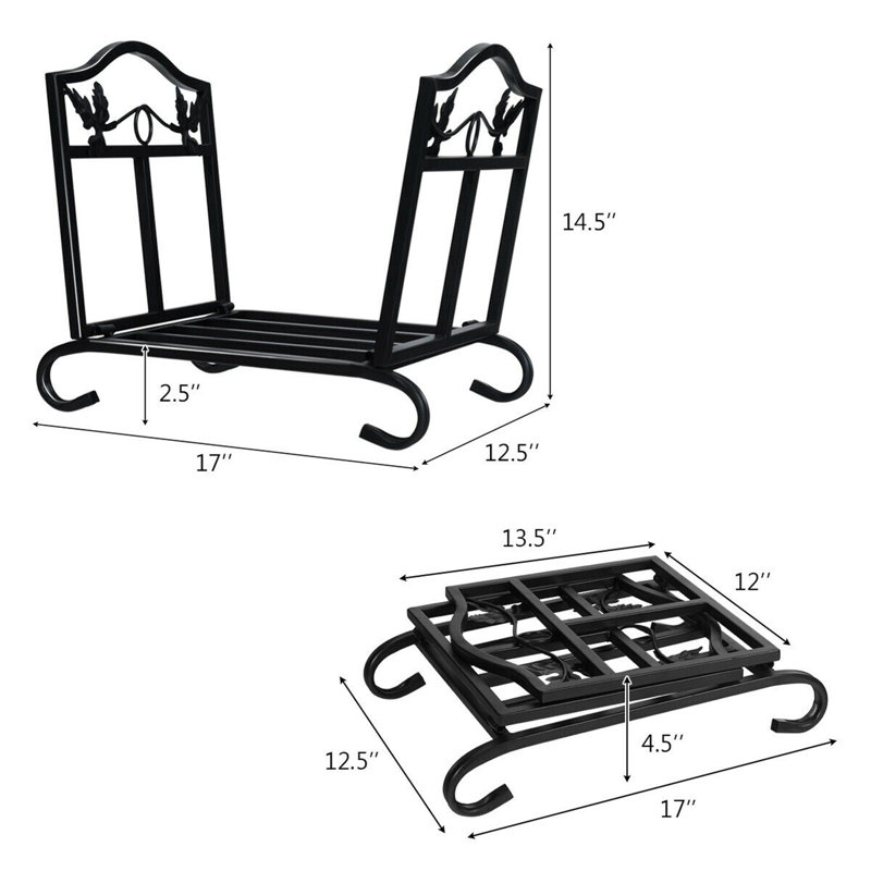 17'' W Metal Log Rack