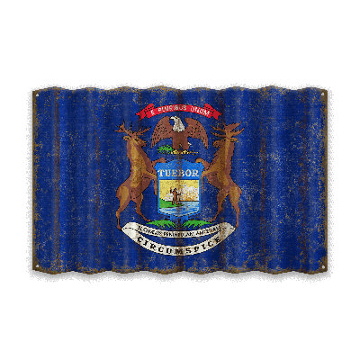 Retro State Pride: Distressed Aluminum State Flag Wall Décor