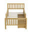 Wood Platform Bed With Guardrails On Both Sides And Two Storage Drawers-1978214233