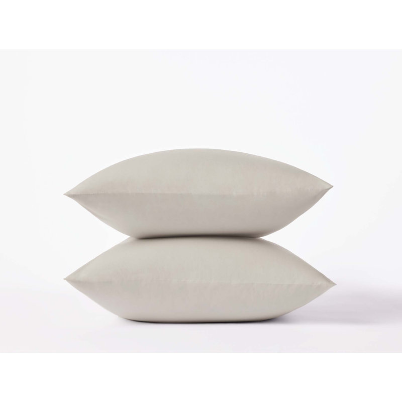Taie d'oreiller raffinée en percale biologique, Taie d’oreiller standard, Stone