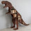 Bibliothèque en bois en forme de dinosaure avec tablettes à plusieurs niveaux, rangement pour chambre d'enfant fantaisiste - finition noyer foncé