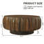 Table basse ronde en bois massif sculpté au design sculptural élégant