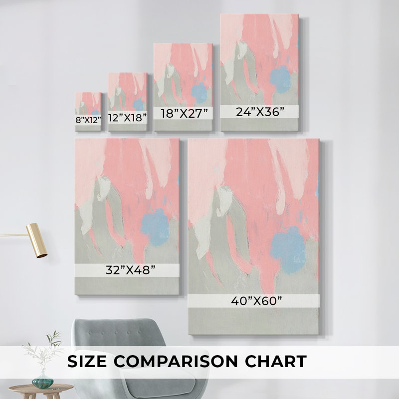 «Blush Abstract I», toile tendue avec châssis de qualité supérieure, prête à être accrochée, H 27 po x l 36 po