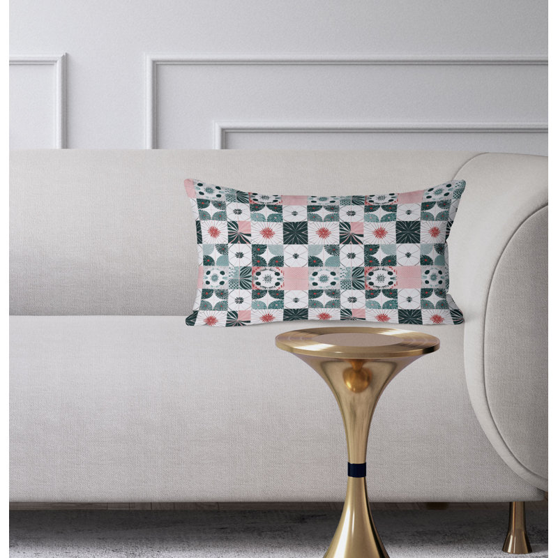Coussin décoratif Zellige Dreamscapes, Blanc/vert