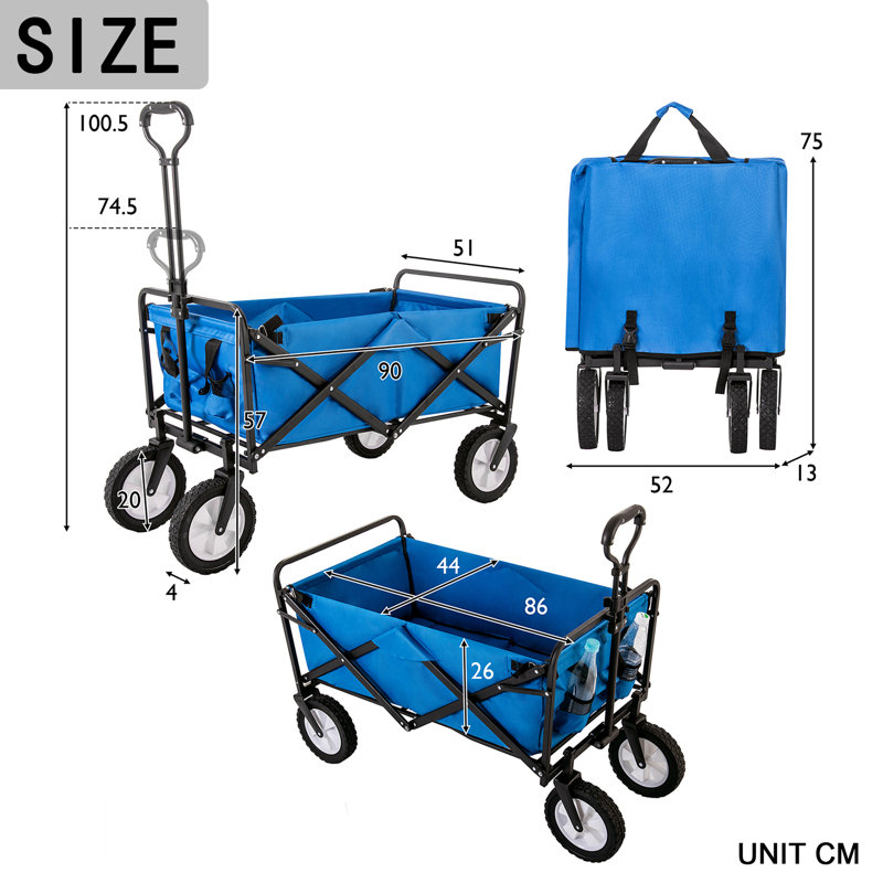 Guthbrand 100.5cm H x 90cm W x 44cm D 100kg Hand Truck Trolley, Blue