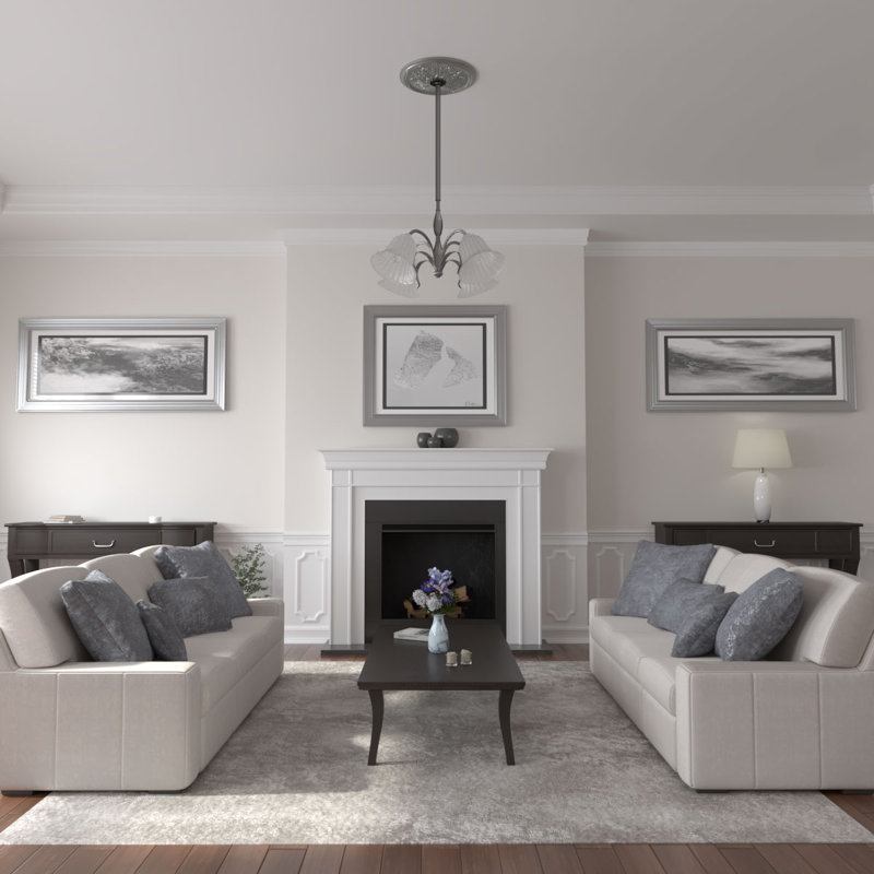 Médaillon de plafond Luton de 21 po x P 2 po (convient aux auvents jusqu'à 3 1/2 po), Argent