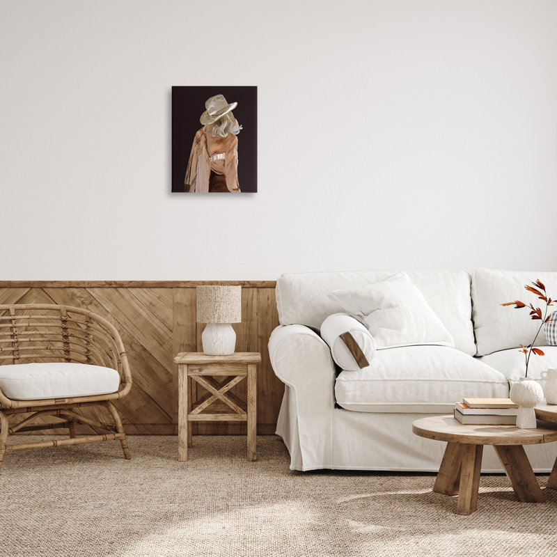 "Abstract Southwestern Cowgirl" par Amelia Noyes sur toile, H 20 po x l 16 po