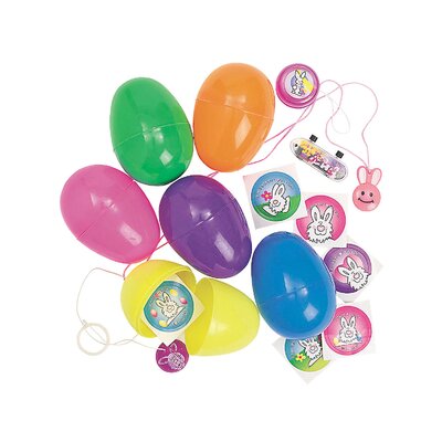 Ivins Jumbo Bright Toy-Filled Plastic Easter Eggs - 24 Pc. - Party Supplies - 24 Pieces -  The Holiday Aisle®, 53D4F00C64164168949D3786250F3B65