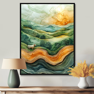 Gennarino Cows Into A Summer Field Landscape I - Cow Canvas Print