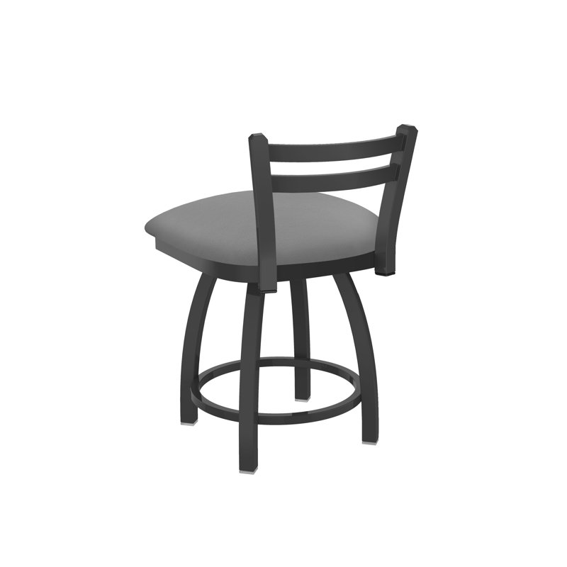 Tabouret de coiffeuse en métal Jackie, Étain, Vinyle - Gris galop