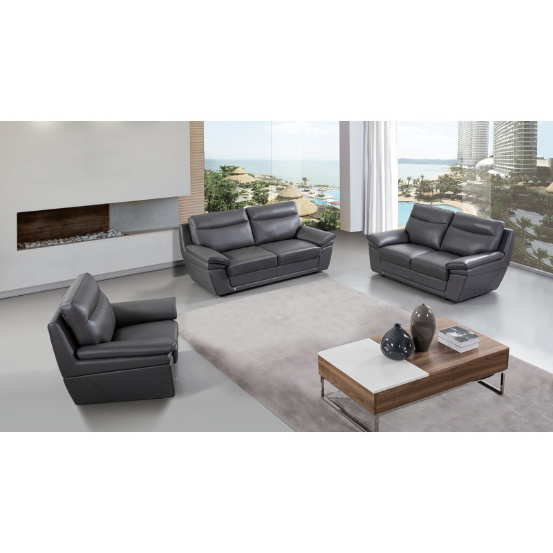 Fauteuil large Navya de 121,92 cm, Faux cuir gris