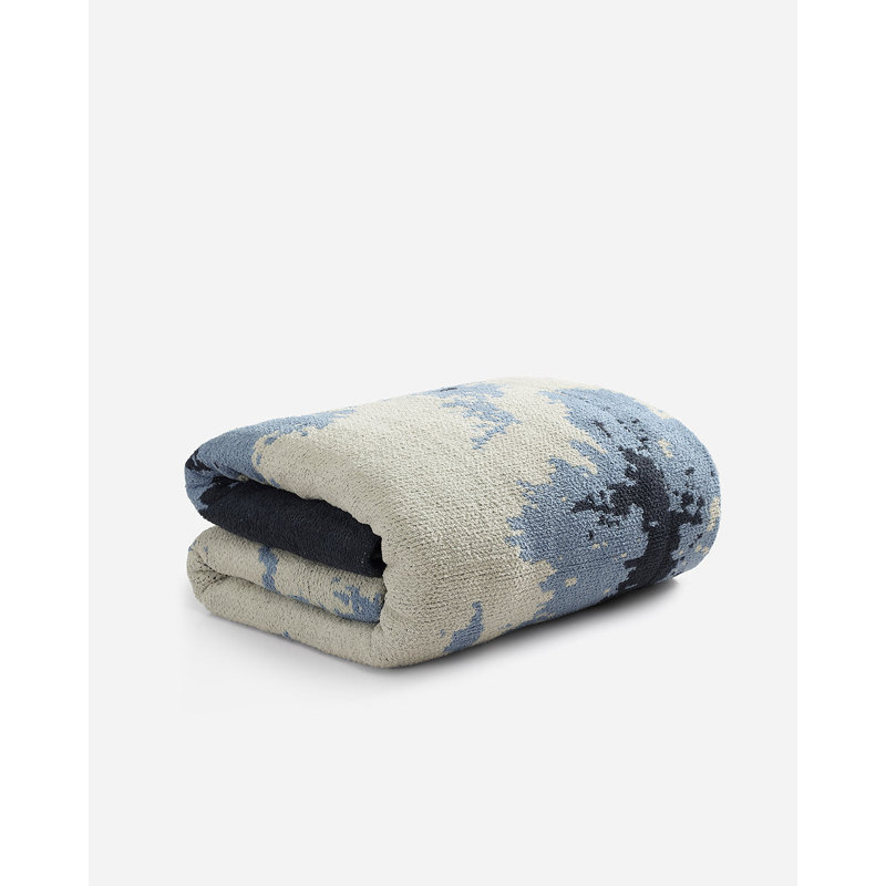 Full Ocean Blue and White Reversible Microfiber Comforter