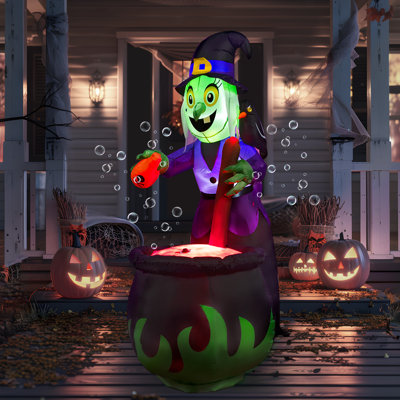 Joyfy 6 FT Halloween Witch Inflatables Outdoor Decorations and Cauldron