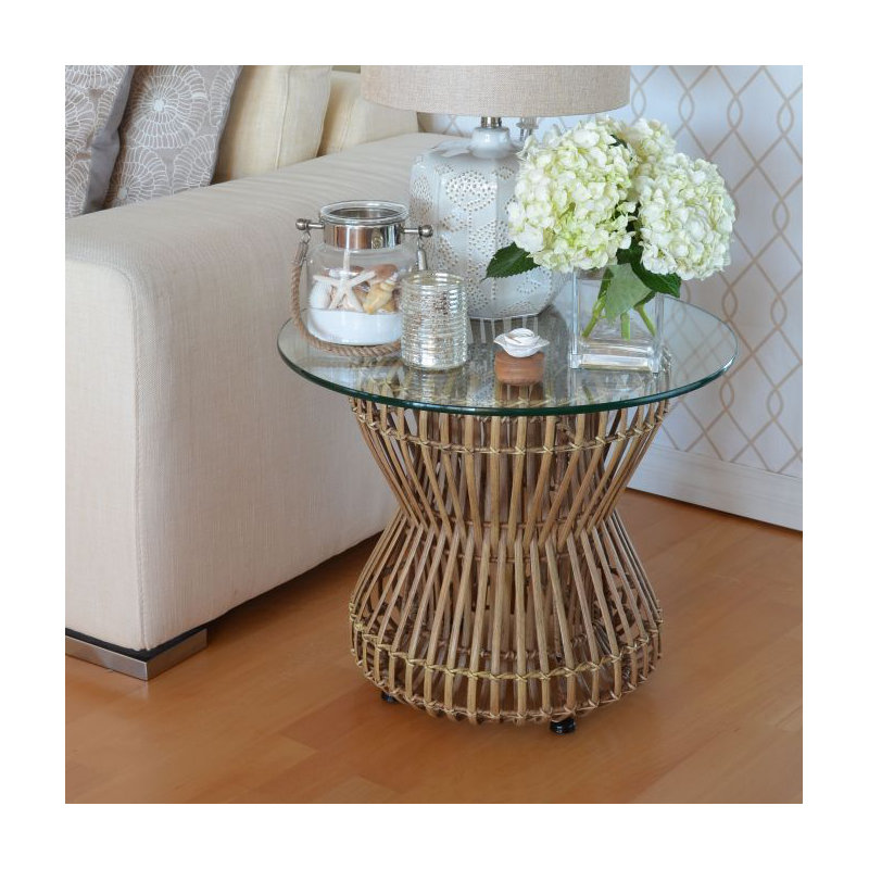 Glass Top End Table