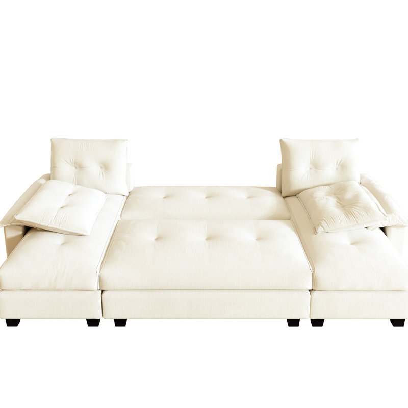 Upholstered 50.34 " Chenille Sleeper Sofa