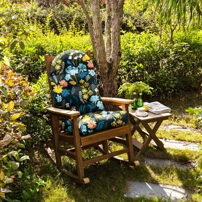High-Back Seat Cushion - Waterproof Outdoor Adirondack Chair Cushion for Patio Furniture with Vibrant Patterns, Premium Elastic Padding, Multi-Scenario Use