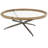 Cole And Grey Round Coffee Table With Brown Wooden Framed Glass Tabletop