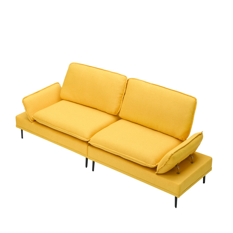 Canapé 90,55 po, Mélange de polyester jaune