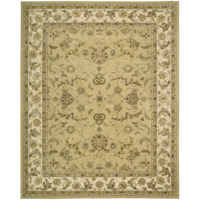 Tapis jaune en laine / soie touffeté à la main Garrity