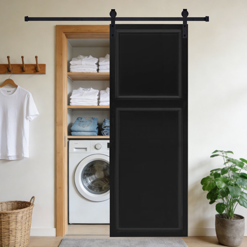 Modern 2 panel Barn Sliding Door With Hardware kit, 27" x 96"