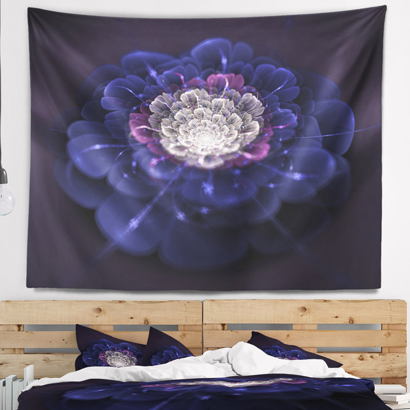 Tapisserie fleurs fractales, H 78 po x l 92 po