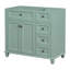 Meuble-lavabo de 36 po sans lavabo supérieur, ensemble de meuble-lavabo autoportant avec 2 tiroirs et portes à fermeture douce, armoire de rangement en bois massif