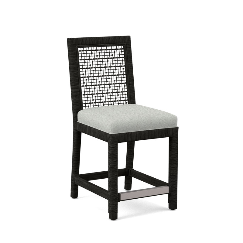 Pine Isle Upholstered Stool, Antique Black, Kensington Spa