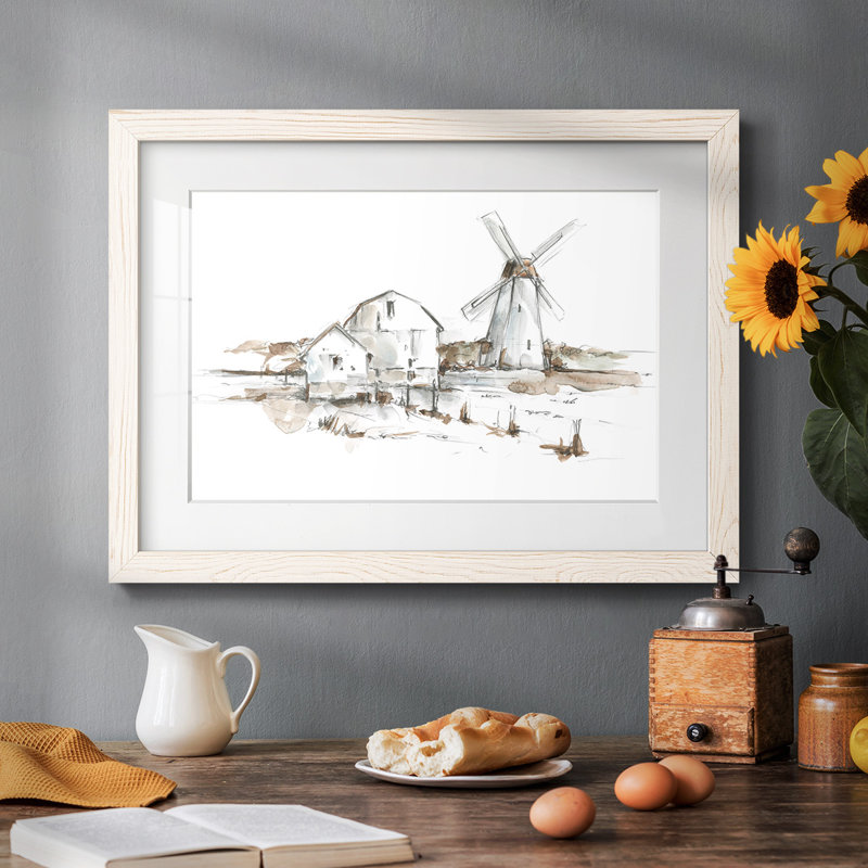 " Old Mill Farm I ", White, 22" H x 32" W x 1.5" D