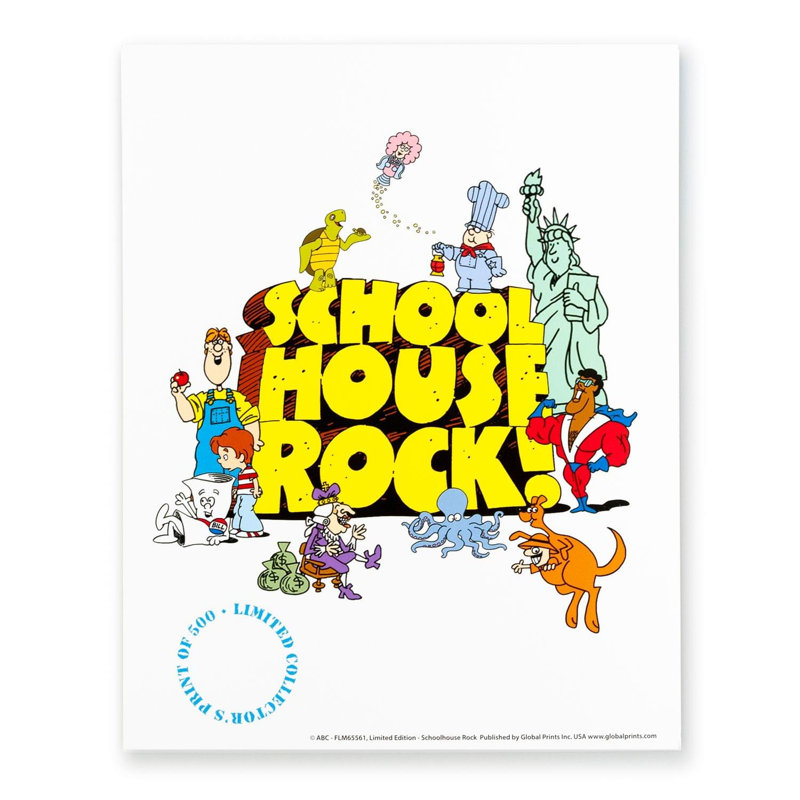 Affiche imprimée 11 po x 14 po Schoolhouse Rock (exclusivité sdcc)