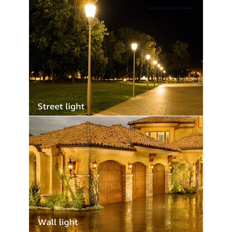 9W A19 Dusk to Dawn LED Outdoor Light Bulbs, 2700K Soft White, Yellow Housing, E26 Base, 2700 Kelvins Yellow