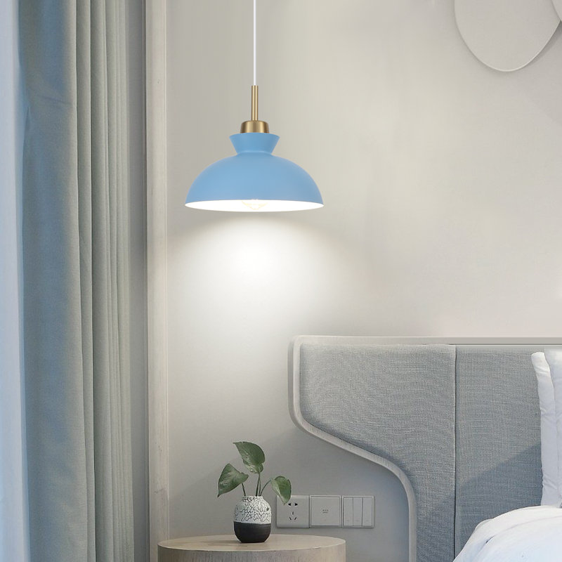 Luminaire suspendu simple à 1 lumière Gibran, Bleu ciel